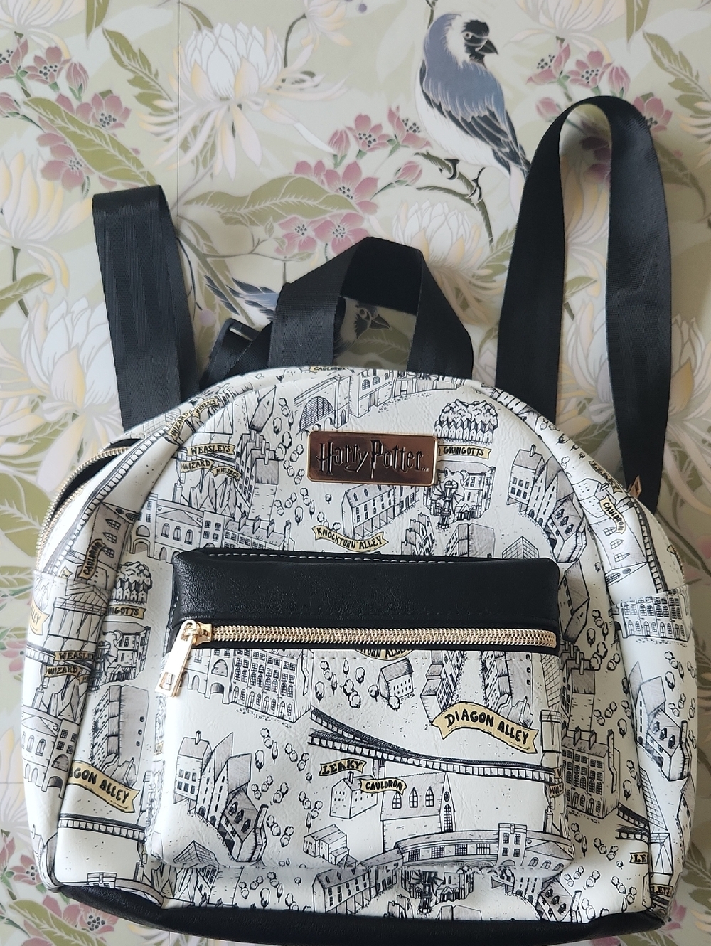 Warner Bros. Harry Potter Map Mini Backpack - Black, White & Gold